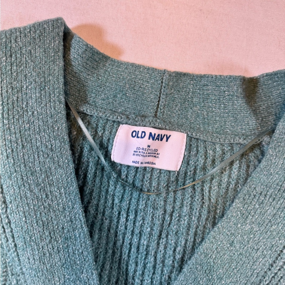 Old Navy Teal Button-Up Cardigan - Picture 3 of 8